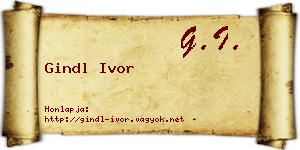 Gindl Ivor névjegykártya
